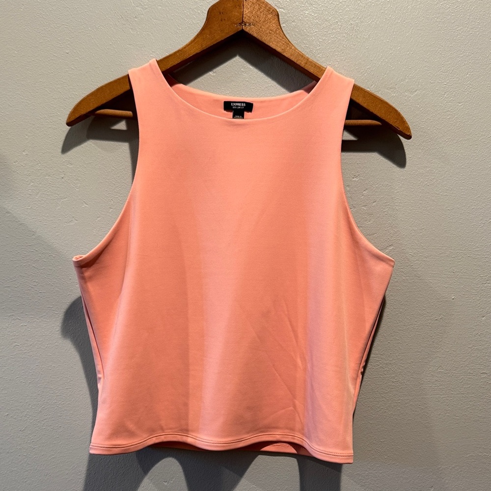 Express Body Contour Control Tank Layering Pink Stretch Sleeveless Top Blouse
